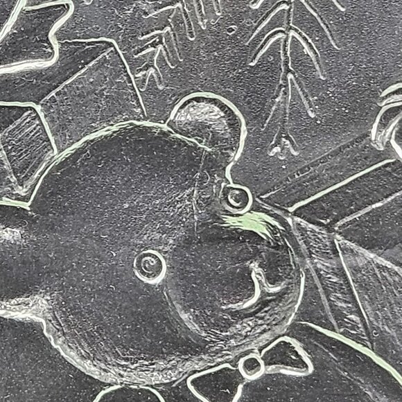 Vintage Glass Plate With Teddy Bear Gifts & Christmas Ornaments Engraving - Picture 6 of 8